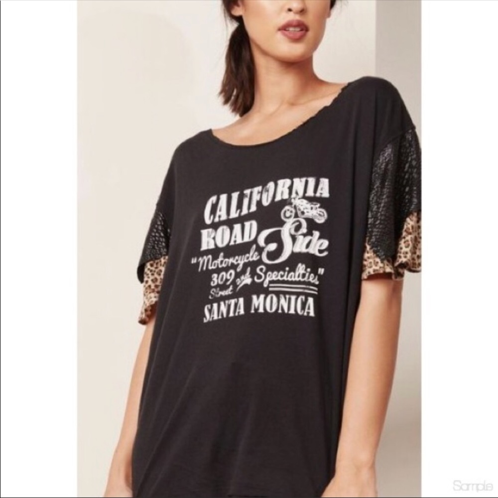 We the free flutter sleeve graphic tee